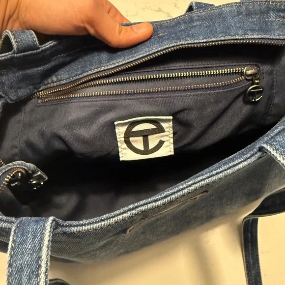 Telfar Medium Denim Tote Bag - Picture 9 of 12